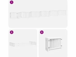 Clicnbuy Puerta de perros plegable 12 paneles madera álamo blanca 960 cm Blanco Online