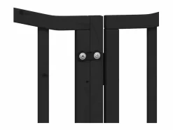 Clicnbuy Seguridad Para Mascotas|Puerta de perros plegable 12 paneles madera álamo negra 600 cm