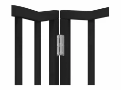 Clicnbuy Seguridad Para Mascotas|Puerta de perros plegable 12 paneles madera álamo negra 600 cm