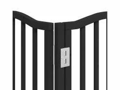 Puerta de perros plegable 15 paneles madera álamo negra 750 cm^Clicnbuy Clearance