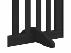 Clicnbuy Puerta de perros plegable 12 paneles madera álamo negra 600 cm Negro