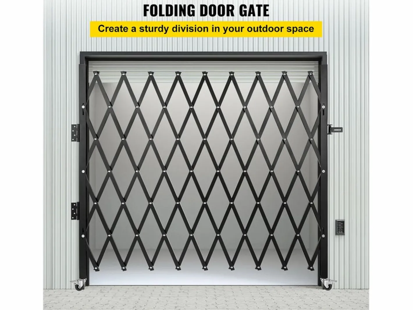 Puerta de Seguridad Plegable Individual SucceBuy, 18,5 cm de Alto x 21,5 cm de Ancho, Puerta Plegable Negro Outlet