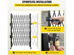 Puerta de Seguridad Plegable Individual SucceBuy, 18,5 cm de Alto x 21,5 cm de Ancho, Puerta Plegable Negro Outlet