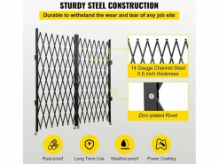 Puerta de Seguridad Plegable Doble SucceBuy, 198.12cm H x 365.76cm W, Puerta Plegable, Puerta de Tijera Negro Best