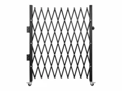 Puerta de Seguridad Plegable Individual SucceBuy de 190,5 Cm de Ancho x 122 Cm de Alto, Puerta de Tijera Negro Best