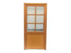 GD Menuiseries Puerta de servicio de madera 'Naxos' 200X80 Empuje a la derecha (Dimensiones de la mesa) sin manilla Marru00f3n Clearance
