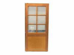 GD Menuiseries Puerta de servicio de madera 'Naxos' 200X80 Empuje a la derecha (Dimensiones de la mesa) sin manilla Marru00f3n Clearance