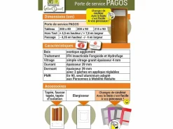 GD Menuiseries Puerta De Entrada|Puerta de Servicio de Madera 'Pagos' Modelo 200X80 Empuje Izquierdo (Dimensiones de la Mesa) sin manilla