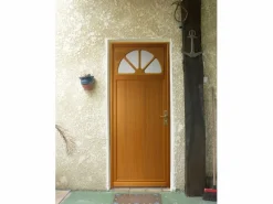 GD Menuiseries Puerta De Entrada|Puerta de Servicio de Madera 'Pixos' Modelo 215X90 Empuje Izquierdo (Dimensiones de la Mesa) sin manilla