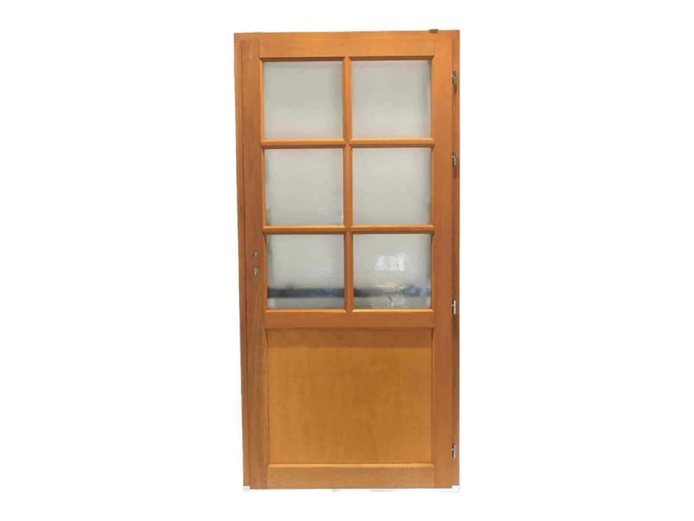 Puerta De Servicio De Madera Esmaltada Naxos, Al.215xl.90 p.izquierda + Tirador Y Cilindro (ref 01245F924) Tabla Dimensiones sin manilla^GD Menuiseries New