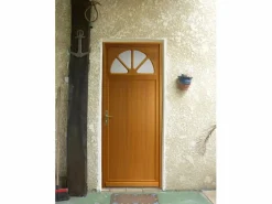 GD Menuiseries Puerta de servicio de madera 'Pixos' 200X80 Empuje a la derecha (Dimensiones de la mesa) sin manilla Marru00f3n Online