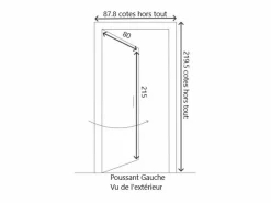 GD Menuiseries Puerta De Entrada|Puerta Entrada Madera 'Alena' 215X80 Empuje Izquierdo (Medidas Tabla) sin manilla