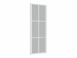Puerta interior de vidrio y aluminio mate 76x201,5 cm ES718383 Blanco Clearance