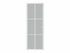 Puerta interior de vidrio y aluminio mate 76x201,5 cm ES718383 Blanco Clearance