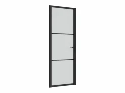 Puerta interior de vidrio y aluminio mate 76x201,5 cm ES992390^ Sale