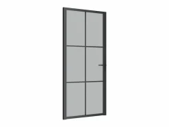 Puerta interior de vidrio y aluminio mate 93x201,5 cm ES136386 Negro Online
