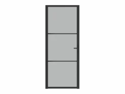 Puerta interior de vidrio y aluminio mate 83x201,5 cm ES998191 Negro Outlet
