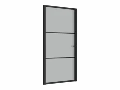 Puerta interior de vidrio y aluminio mate 102,5x201,5 cm ES251038^ New