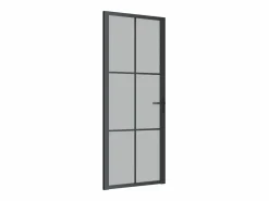 Puerta interior de vidrio y aluminio mate 83x201,5 cm ES214075^ Outlet