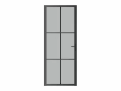 Puerta interior de vidrio y aluminio mate 83x201,5 cm ES214075^ Outlet