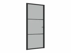 Puerta interior de vidrio y aluminio mate 93x201,5 cm ES557722 Negro Sale