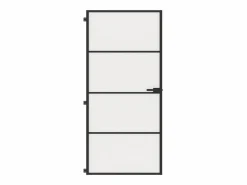 Puerta interior delgada negra vidrio y aluminio 93x201,5 cm ES622146 Negro Clearance