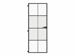 Puerta interior delgada negra vidrio y aluminio 76x201,5 cm ES897975^ Discount