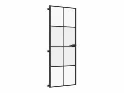 Puerta interior delgada negra vidrio y aluminio 76x201,5 cm ES897975^ Discount