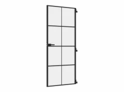 Puerta Con Marco|Puerta interior delgada negra vidrio y aluminio 83x201,5 cm ES781095
