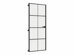 Puerta Con Marco|Puerta interior delgada negra vidrio y aluminio 83x201,5 cm ES781095