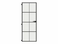 Puerta interior delgada negra vidrio y aluminio 76x201,5 cm ES646277 Negro New