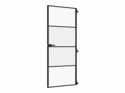 Puerta Con Marco|Puerta interior delgada negra vidrio y aluminio 83x201,5 cm ES668463