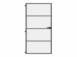 Puerta interior delgada negra vidrio y aluminio 102,5x201,5 cm ES440090 Negro Online