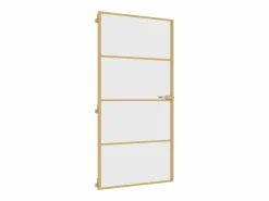 Puerta interior dorada vidrio templado aluminio 102,5x201,5 cm ES679212 Negro Sale