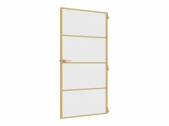 Puerta interior dorada vidrio templado aluminio 102,5x201,5 cm ES679212 Negro Sale