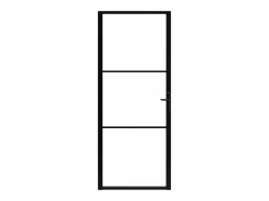 Puerta interior vidrio ESG y aluminio 93x201,5 cm ES856653 Negro