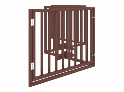 Clicnbuy Seguridad Para Mascotas|Puerta para perros con puerta plegable de 4 paneles marrón 320 cm madera de álamo