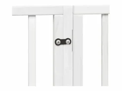 Clicnbuy Puerta para perros con puerta plegable de 6 paneles, blanca, 300 cm, madera de álamo Blanco