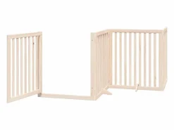 Clicnbuy Seguridad Para Mascotas|Puerta para perros plegable 8 paneles madera de álamo 640 cm