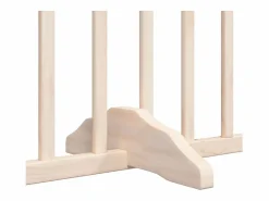 Clicnbuy Puerta para perros plegable 10 paneles madera de álamo 800 cm Marru00f3n New