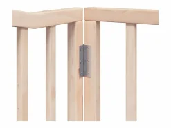 Clicnbuy Puerta para perros plegable 10 paneles madera de álamo 800 cm Marru00f3n New