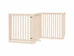 Clicnbuy Seguridad Para Mascotas|Puerta para perros plegable 12 paneles madera de álamo 960 cm