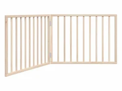 Clicnbuy Puerta para perros plegable de 2 paneles, 160 cm, madera de álamo Marru00f3n Discount