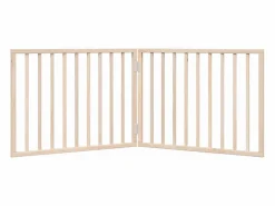 Clicnbuy Puerta para perros plegable de 2 paneles, 160 cm, madera de álamo Marru00f3n Discount