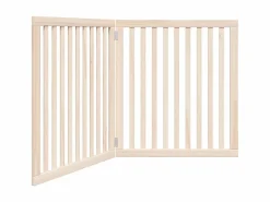 Clicnbuy Seguridad Para Mascotas|Puerta para perros plegable 2 paneles madera de álamo 160 cm