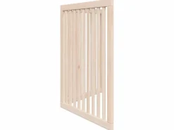 Clicnbuy Seguridad Para Mascotas|Puerta para perros plegable 2 paneles madera de álamo 160 cm