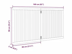 Clicnbuy Seguridad Para Mascotas|Puerta para perros plegable 2 paneles madera de álamo 160 cm