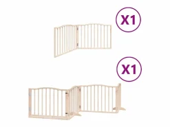 Clicnbuy Seguridad Para Mascotas|Puerta para perros plegable 6 paneles madera de álamo 480 cm