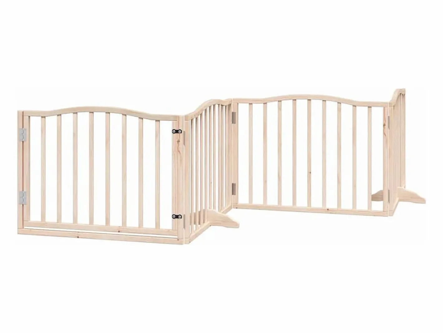 Clicnbuy Seguridad Para Mascotas|Puerta para perros plegable 6 paneles madera de álamo 480 cm
