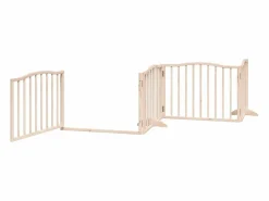 Clicnbuy Seguridad Para Mascotas|Puerta para perros plegable 6 paneles madera de álamo 480 cm